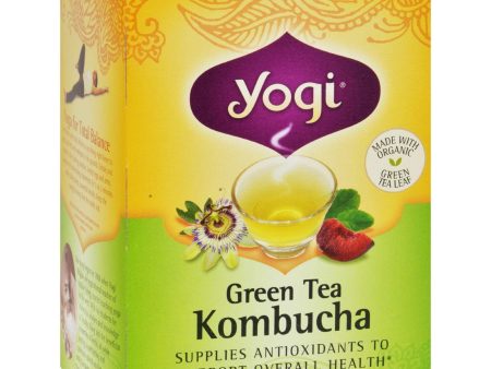 Yogi Herbal Green Tea Kombucha - 16 Tea Bags - Case Of 6 Supply