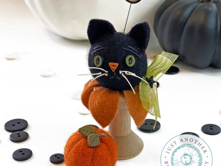 Midnight Kitty Spoolkeep Pincushion Pattern PDF For Sale