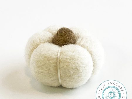 White Felted-Wool Pumpkin Cheap