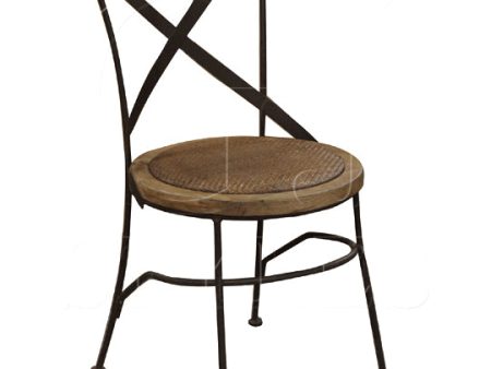 Bistro Cross Chair in Oak & Iron Online Sale