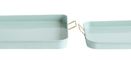 Green Metal Gold Handle Tray Supply